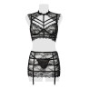 Set érotique jupe à jarretelles et top dentelle - Grey Velvet