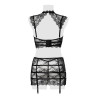Set érotique jupe à jarretelles et top dentelle - Grey Velvet