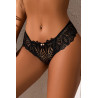 String dentelle dos lacé Noir - Litolu Lingerie