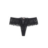 String dentelle dos lacé Noir - Litolu Lingerie