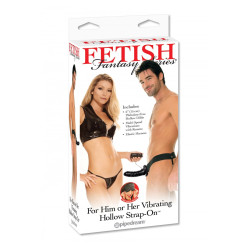 Gode-ceinture creux vibrant 15 cm - noir