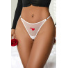 String coeur et strass Blanc - Litolu Lingerie