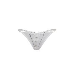 String ouvert à strass blanc