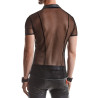 Polo en maille noire transparente - Regnes