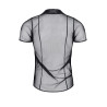 Polo en maille noire transparente - Regnes