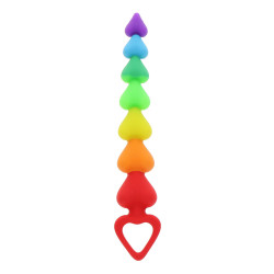 Stimulateur anal Rainbow Heart Beads - Toyjoy