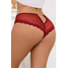 Tanga dentelle bijou Coeur Bordeaux - Litolu Lingerie