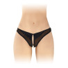 String ouvert avec perles Sophie - noir