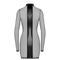 Mini robe tulle et wetlook Crossfire F369 - Noir Handmade