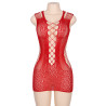 Robe rouge moulante ajourée filet Paris Hollywood