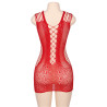 Robe rouge moulante ajourée filet Paris Hollywood