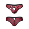 Slip type brésilien ouvert zébré rouge et noir - Regnes