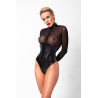 Body Edge zippé avec anneaux F321 wetlook et tulle