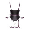 Body à jarretelles ouvert avec menottes - Cottelli Bondage