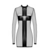 Mini robe tulle et wetlook Crossfire F369 - Noir Handmade