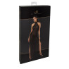 Robe longue en maille pailletée Onyx F372 - Noir Handmade