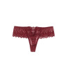 String dentelle dos lacé Bordeaux - Litolu Lingerie