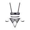 Ensemble ouvert 3 pièces noires - Cotelli Bondage 