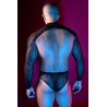 Ensemble top et slip noir en maille résille - J Lingerie