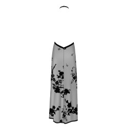 Robe longue dos nu Divinity F312 tulle floqué