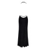 Robe longue fendue Onyx F373 - Noir Handmade