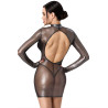Mini robe manches longues Moondust F431 - Noir Handmade